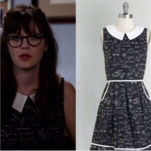 Retrolicious Black Dress with White Science Print